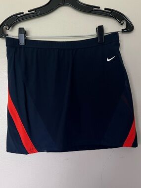 Nike Black Dri-FIT Skort with Red Stripes and Mesh Accents